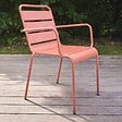 OVIALA - Fauteuil de jardin en métal argile - Palavas - vignette