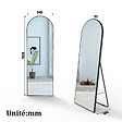AICA SANITAIRE - AICA Miroir sur pied et Psyché 54 x 163 cm (L x H), miroir complet arqué noir - vignette