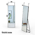 AICA SANITAIRE - AICA Miroir sur pied et Psyché 50 x 160 cm (L x H), miroir complet noir - vignette