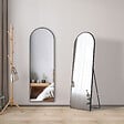 AICA SANITAIRE - AICA Miroir sur pied et Psyché 50 x 150 cm (L x H), miroir complet arqué noir - vignette
