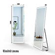 AICA SANITAIRE - Miroir LED sur pied et Psyché 50 x 160 cm (L x H), luminosité réglable + 3 couleurs + fonction mémoire miroir pleine longueur - vignette