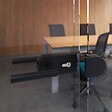EMUCA - Kit de serrure et de gâche pour portes en verre doubles, loquet horizontal pour porte en verre 8-12mm, acier et aluminium, peint en noir - vignette