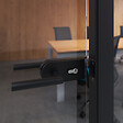 EMUCA - Serrure pour porte en verre avec cadre en bois, cylindre avec clés, pour porte en verre 8-12mm, acier et aluminium, peint en noir - vignette