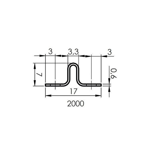 MONIN - RAIL A CLOUER OU A VISSER 2000X15X7 PIECE - large