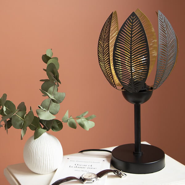 C-CREATION - Lampe à poser - Métal - Vesca - Noire et dorée - E27 - large