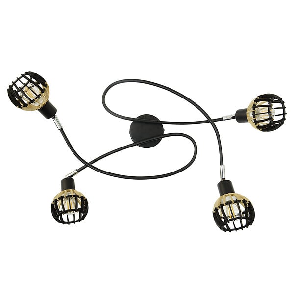 C-CREATION - Plafonnier Coblence métal noir 4 lumières E14 60cm - large