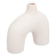 ATMOSPHERA - Vase décoratif céramique - Asymétrique - Sable Blanc 18cm - vignette
