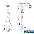 STANO - Pack Receveur de douche 80 x 140 cm extra plat blanc + Colonne de douche thermostatique chromée - vignette