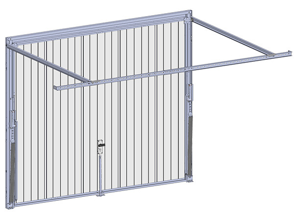 SPADONE - Porte de garage basculante grise l.250 x H.200 cm x Ep.20 mm - large