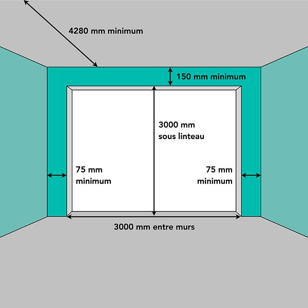 SPADONE - Porte de garage sectionnelle motorisée Blanc Polygrain l.300 x H.300 cm x Ep.40 mm - large