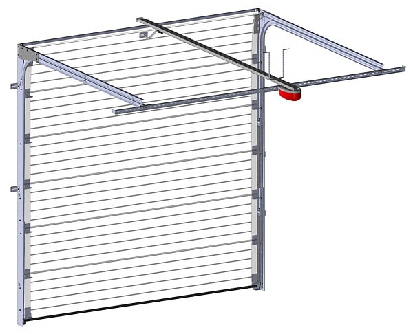 SPADONE - Porte de garage sectionnelle motorisée Blanc Polygrain l.300 x H.300 cm x Ep.40 mm - large