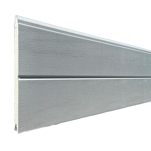 SPADONE - Porte de garage sectionnelle motorisée Blanc Woodgrain l.300 x H.300 cm x Ep.40 mm - large
