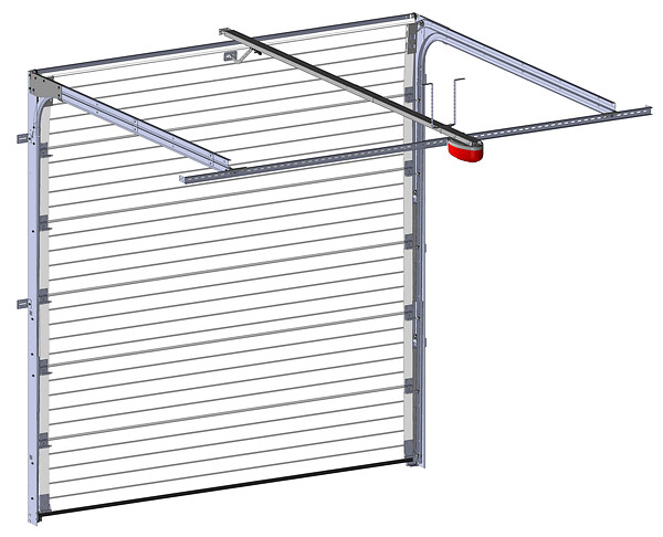 SPADONE - Porte de garage sectionnelle motorisée Blanc Woodgrain l.300 x H.300 cm x Ep.40 mm - large