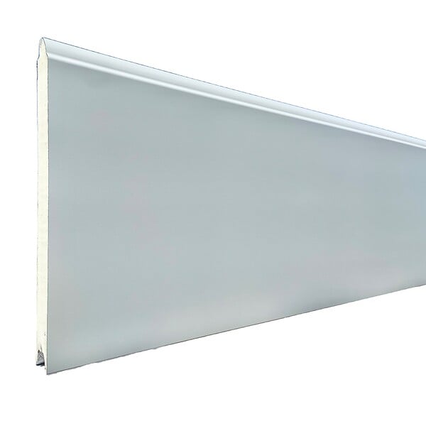 SPADONE - Porte de garage sectionnelle blanche motorisée l.240 x H.200 cm x Ep.40 mm Polygrain - large