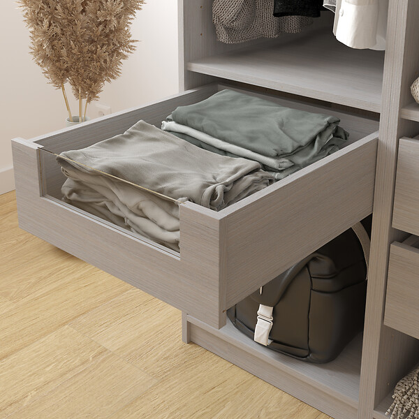 MODE DE VIE - Tiroir pour dressing Rubyx - Chêne gris - 110x16x51cm - large