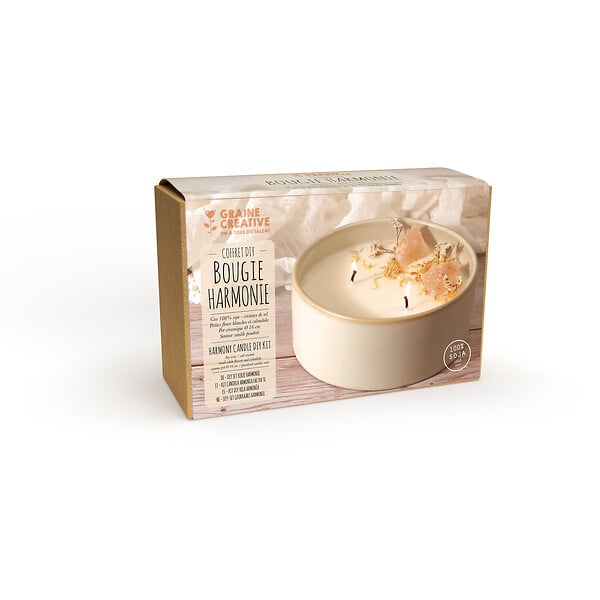 GRAINECREA - Kit DIY bougie parfumée - Vanille - Céramique - large
