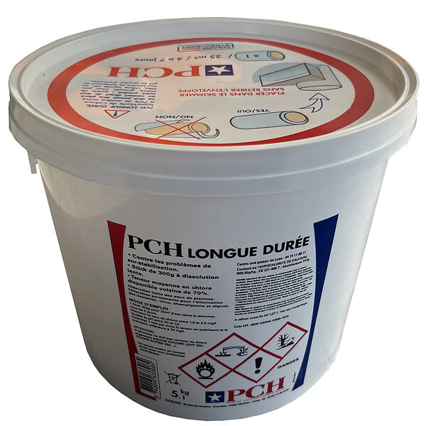 PCH - chlore lent stick 300g 5.1kg - hypochlorite calcium longue duree - large