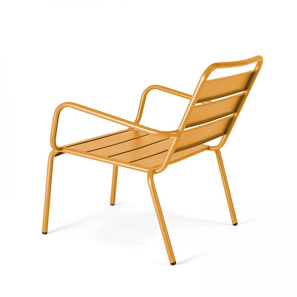OVIALA - Fauteuil relax et repose pied en métal jaune - Palavas - large