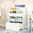 HOMCOM - Bibliothèque étagère multi-rangement 3 étagères 2 niches grand tiroir MDF blanc - vignette