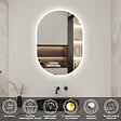 AICA SANITAIRE - AICA LED miroir lumineux 50x70cm tricolore + anti-buée + dimmable + mémoire miroir salle de bain - vignette