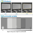 AICA SANITAIRE - AICA 100x60cm LED Miroir de salle de bain rétro-éclairé sans cadre Tricolore + Anti-buée + Mémoire + Dimmable - vignette