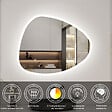 AICA SANITAIRE - AICA Miroir de salle de bain asymétrique 100x80cm led Teardrop Mirror 3 Colours Dimmable + Anti-buée + Mémoire - vignette