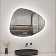 AICA SANITAIRE - AICA Miroir de salle de bain asymétrique 100x80cm led Teardrop Mirror 3 Colours Dimmable + Anti-buée + Mémoire - vignette