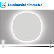 AICA SANITAIRE - AICA 70 cm miroir de salle de bain LED rond avec rétro-éclairage sans cadre, anti-buée + mémoire + dimmable - vignette
