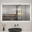 AICA SANITAIRE - AICA 80x60cm LED Miroir de salle de bain rétro-éclairé sans cadre Tricolore + Anti-buée + Mémoire + Dimmable - vignette