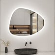 AICA SANITAIRE - AICA Miroir de salle de bain asymétrique 80x55cm led Teardrop Mirror 3 Colours Dimmable + Anti-buée + Mémoire - vignette