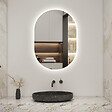 AICA SANITAIRE - AICA Miroir de salle de bain ovale 50x70 cm, anti-buée + mémoire + dimmable - vignette