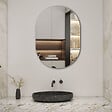 AICA SANITAIRE - AICA Miroir de salle de bain ovale sans cadre 60x80 cm - vignette