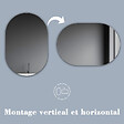 AICA SANITAIRE - AICA Miroir de salle de bain ovale sans cadre 50x90 cm - vignette