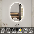 AICA SANITAIRE - AICA LED miroir lumineux 60x90cm tricolore + anti-buée + dimmable + mémoire miroir salle de bain - vignette