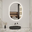 AICA SANITAIRE - AICA Miroir de salle de bain ovale 45x75 cm, anti-buée + mémoire + dimmable - vignette