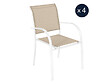 HESPERIDE - Lot de 4 fauteuils de jardin en texaline Piazza Lin/Blanc - Hespéride - vignette