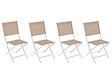 HESPERIDE - Lot de 4 chaises de jardin en aluminium pliables Lin et Blanc Essentia - Hespéride - vignette