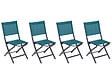 HESPERIDE - Lot de 4 chaises de jardin en aluminium pliables Bleu Canard Essentia - Hespéride - vignette