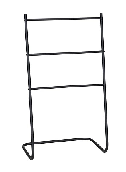 WENKO - Porte-serviettes sur pied métal - Aracena - Noir - 3 barres - large