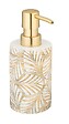 WENKO - Distributeur de savon polyrésine Terralba Blanc/Doré 490 ml - vignette