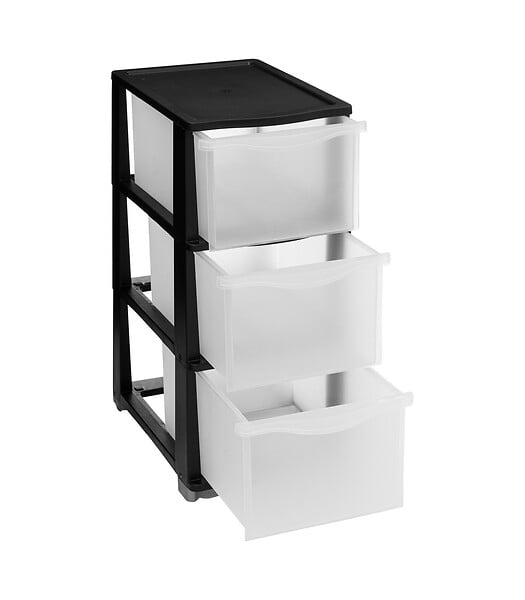5 FIVE SIMPLY SMART - Tour de rangement 3 Tiroirs 4 pieds amovibles dont 2 avec roues H 63.1 cm - large