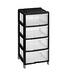 5 FIVE SIMPLY SMART - Tour de rangement 4 Tiroirs 4 pieds amovibles dont 2 avec roues H 85 cm - vignette