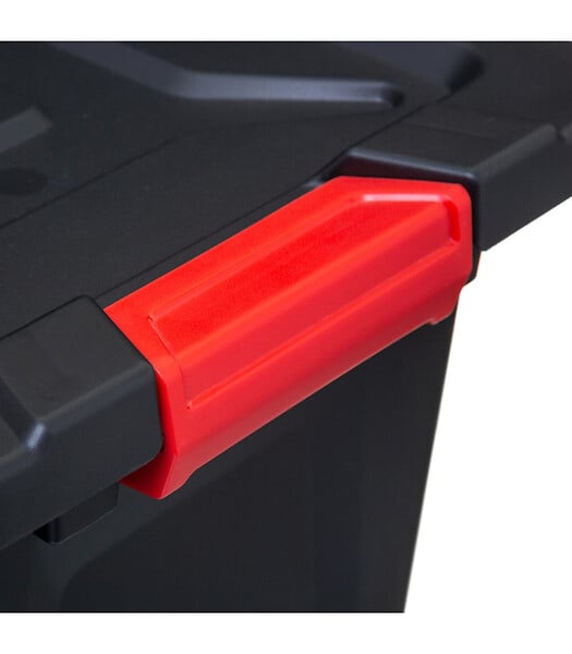 5 FIVE SIMPLY SMART - Boîte de rangement en polypropylène noir 55L fermeture par double clips - large