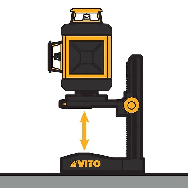 VITO - Support pour niveau laser Base magnétique Rotation 360° Filetage 1/4" Hauteur réglable VITO - large
