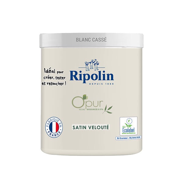 RIPOLIN - Testeur de peinture O'pur - Blanc Cassé - Satin - 75ml - large
