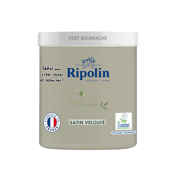 RIPOLIN - Testeur peinture O'pur - Vert Bourrache - Satin - 75ml - large