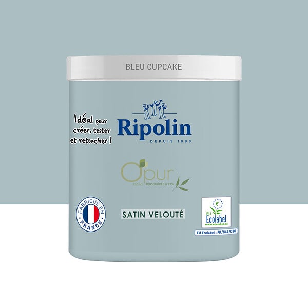 RIPOLIN - Testeur peinture O'pur - Bleu Cupcake - 75ml - large