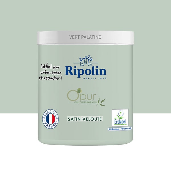 RIPOLIN - Testeur peinture O'pur - Vert palatino - Satin - 75ml - large