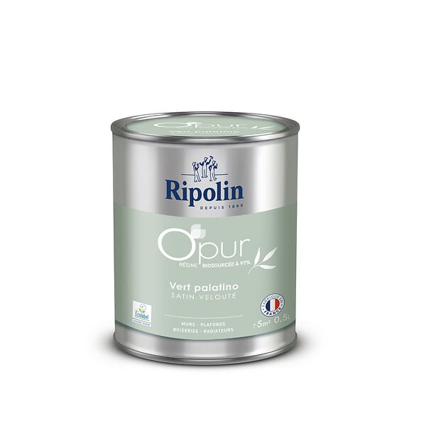 RIPOLIN - Peinture O'pur - Vert palatino - Satin - 0,5L - large