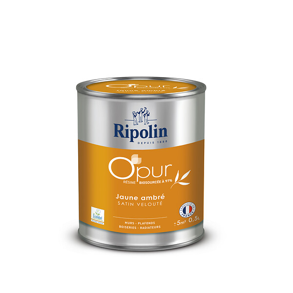 RIPOLIN - Peinture multi-supports O'pur - Jaune ambre - 0,5L - large